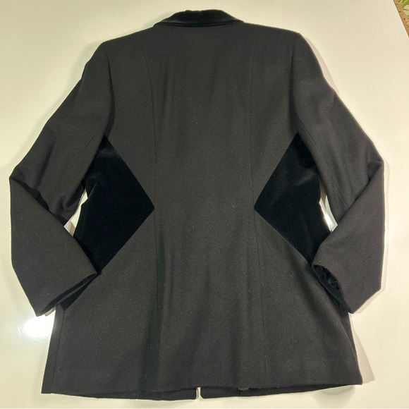 Urban Wool Jacket Women’s 12 Black Merino Wool & Velvet Business Career Holiday - Picture 5 of 11